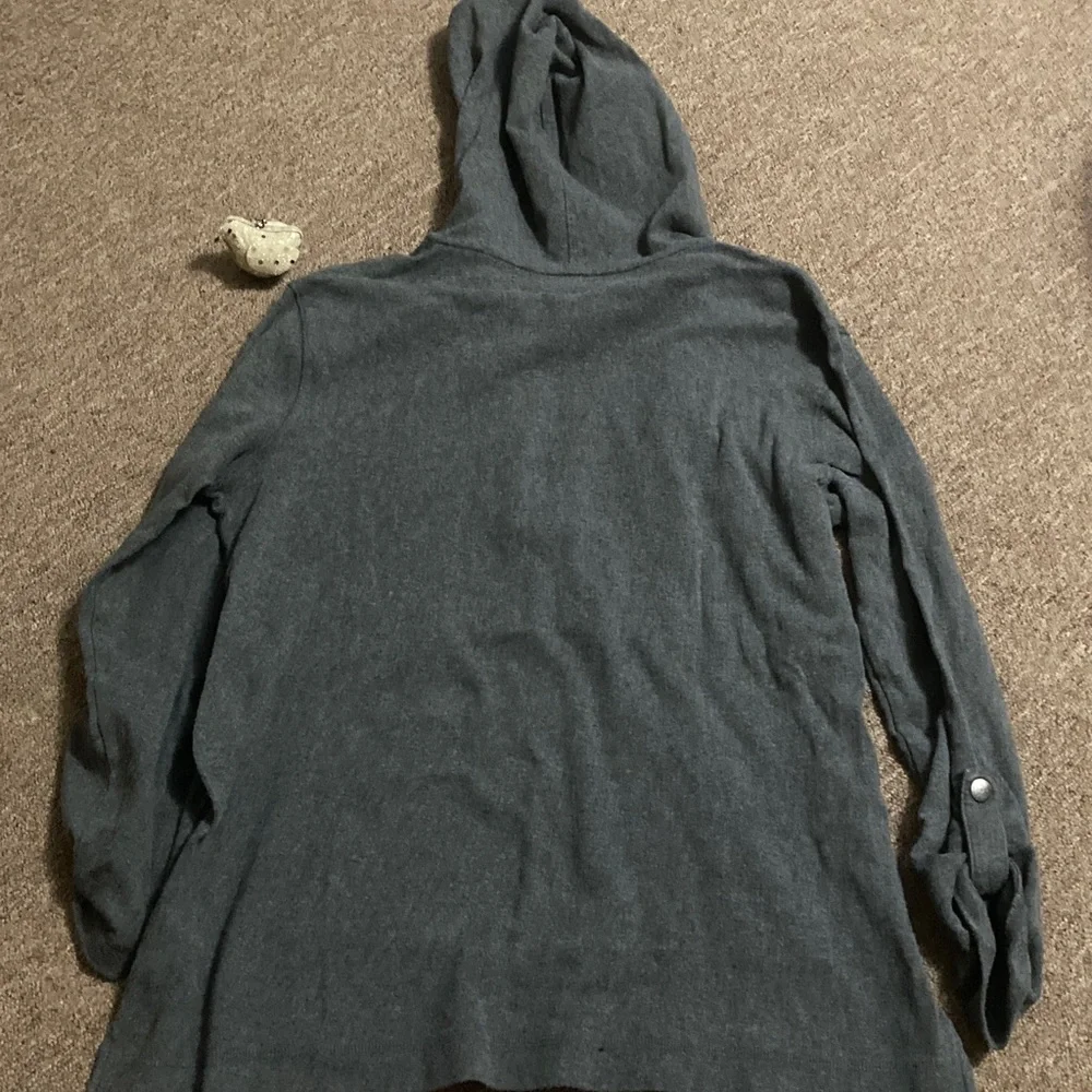 Style & Co. Dark Gray Arrow Zip-Up Sweater